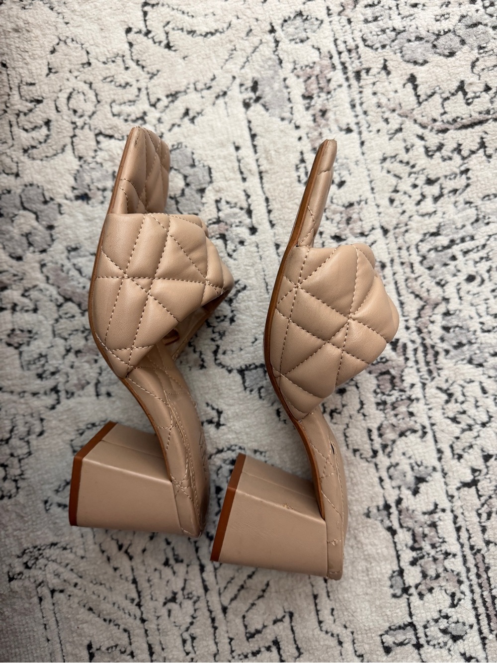 Zara Puffy Quilted Heeled Mules - Picture 4 of 4